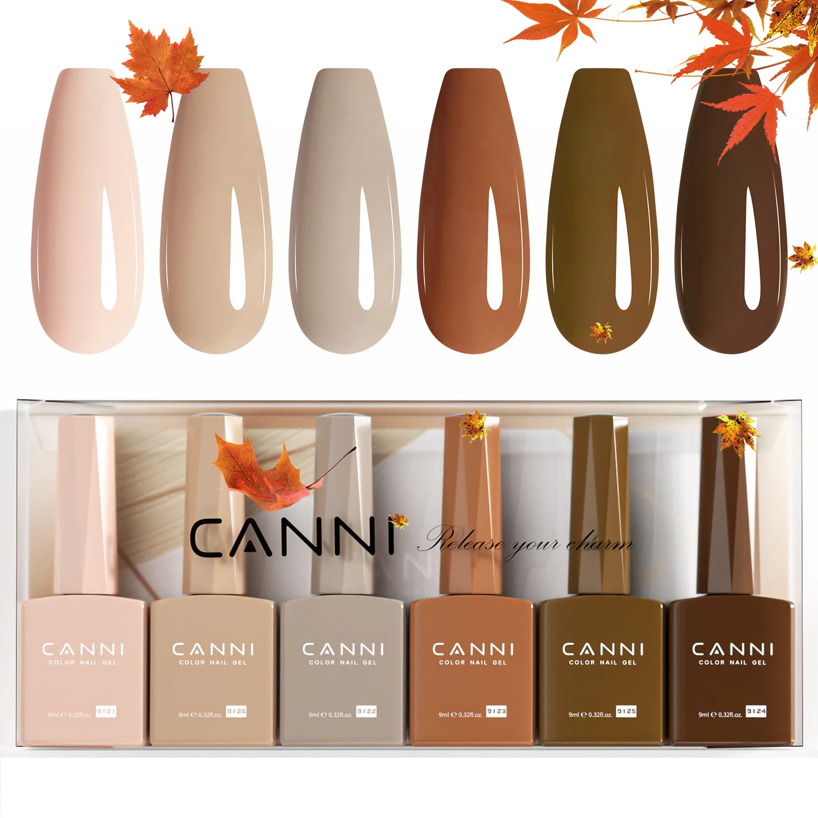 9 ml CANNI Factory Hema FREE TPO FREE Nagelgelpoliermittel Winternägel Maillard Color Collection Semi Permanent Round Shape Brush – Detail 1