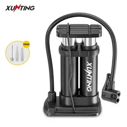 Xunting High Pressure Foot Pedal Air Mini Super Pump with Double Cylinder MTB Road Bike Bicycle Car Inflation Accessories