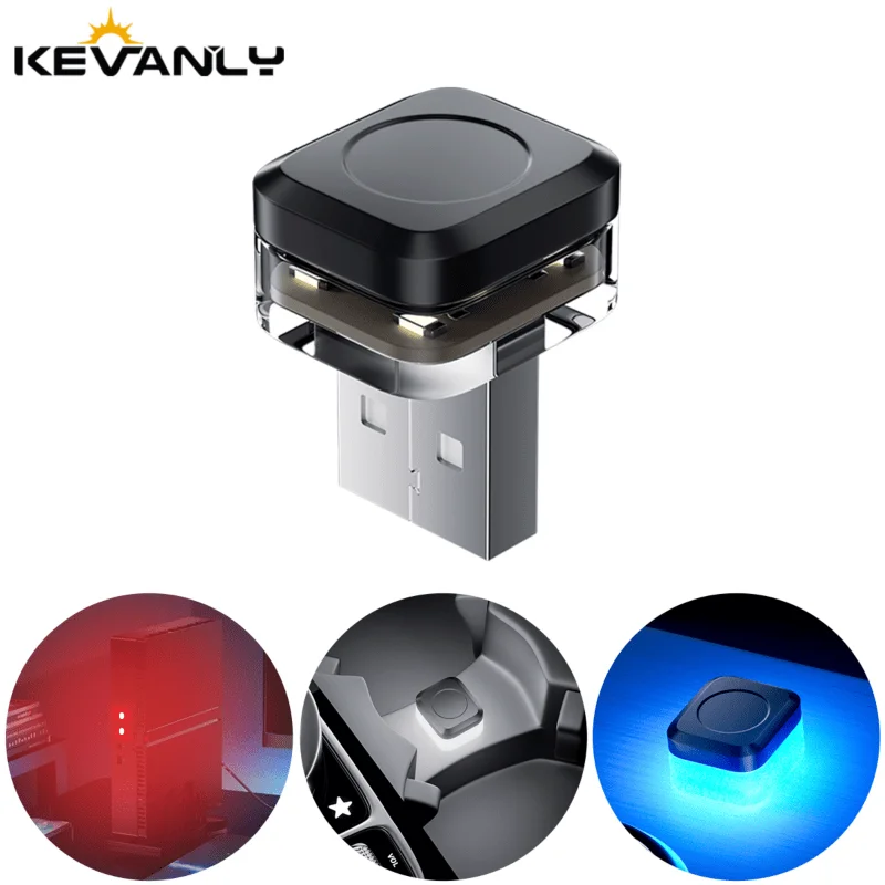 

1 шт. мини-USB светодиодный автомобильный светильник, атмосферная подсветка салона автомобиля, аварийное освещение, красочный декоративный светильник, автомобильный аксессуар