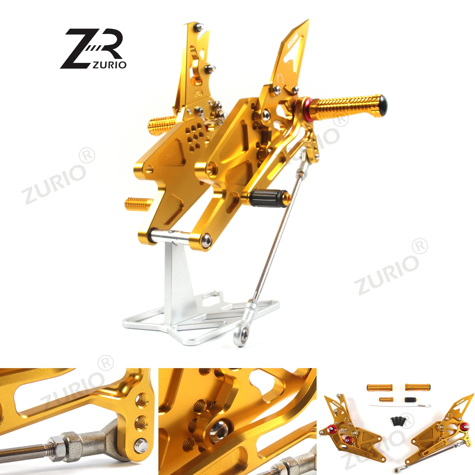 ZURIO For YAMAHA MT03 MT25 2015-2021 Non-U.S.model CNC Adjustable Footrest Foot Pegs Rider Rear Sets MT 03 MT-25 2016 2017 2018
