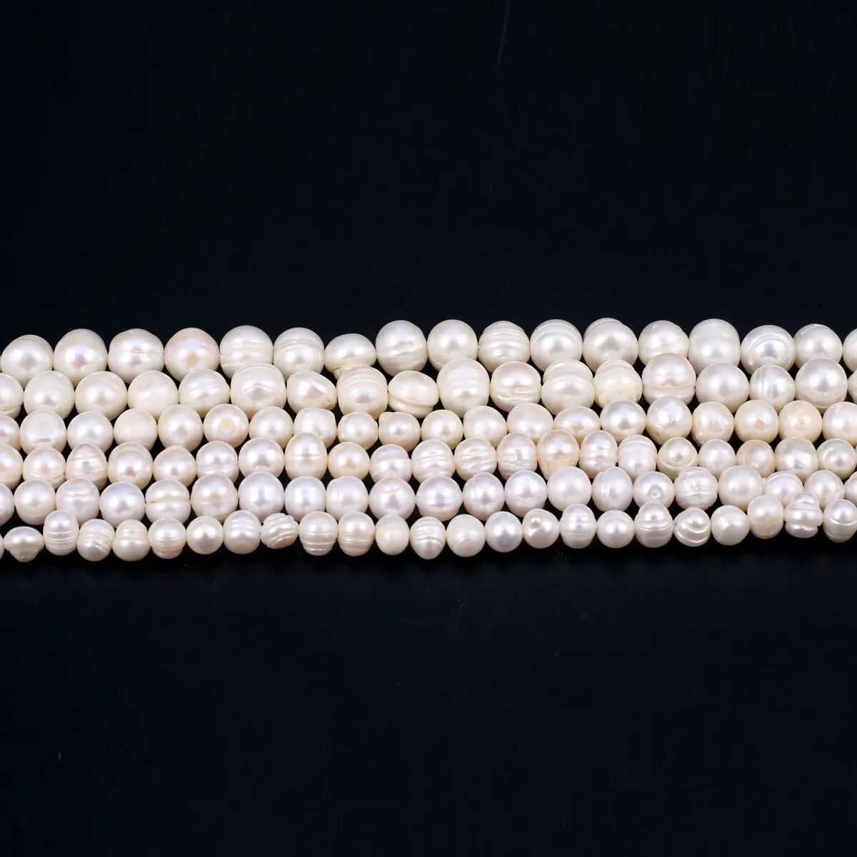 White Natural Freshwater Pearls Beads Size 5-6mm 6-7mm Nearly Round Loose Spacer Beads for Jewelry Making DIY Necklace Bracelet