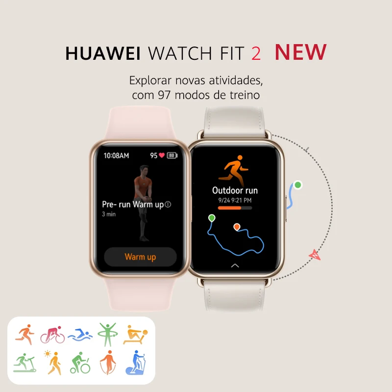 Nieuwe Smartwatch Huawei Horloge Fit 2 1.74 Inch Fullview Amoled Display Bluetooth Bellen Lange Levensduur Batterij Fit2 Ondersteund Speaker