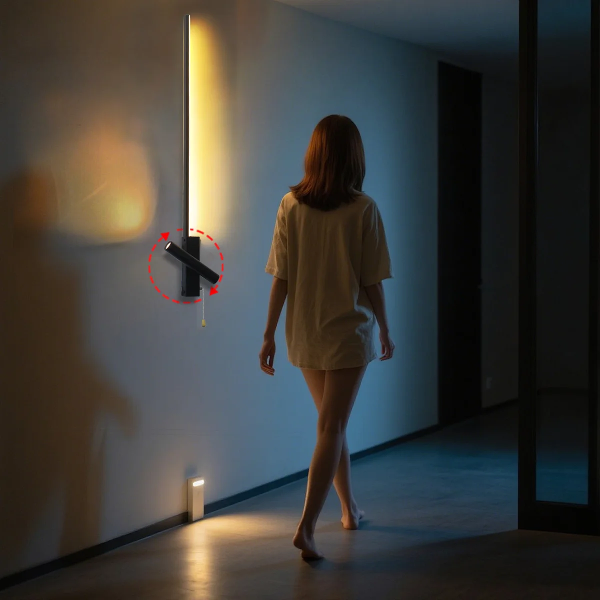 

Minimalist LED Wall Lights with Zipper Switch Hard-wired Indoor LED Wall Lamps for Bedroom Wall Sconce Kitchen Living Room Foyer