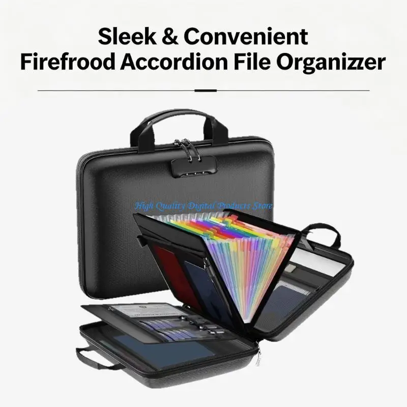 U2JE Extendable Flame Resistant File Case With Code And Card Slots For Safe Paper Organization