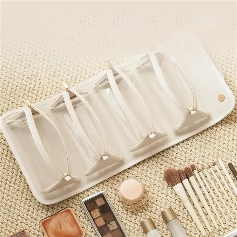 

Large Capacity Travel Makeup Bag Organizer Pouch With Foldable Design Waterproof Toiletry And Make Up Bag-ABLI