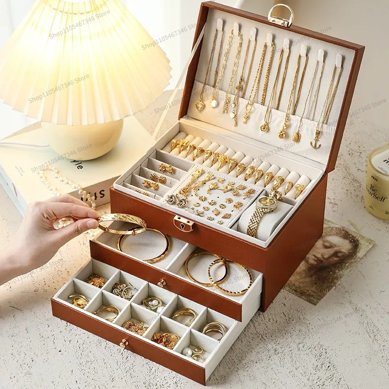 For Rhombus Jewelry Box Premium Sense Antioxidant Necklace Jewelry Premium Storage Box