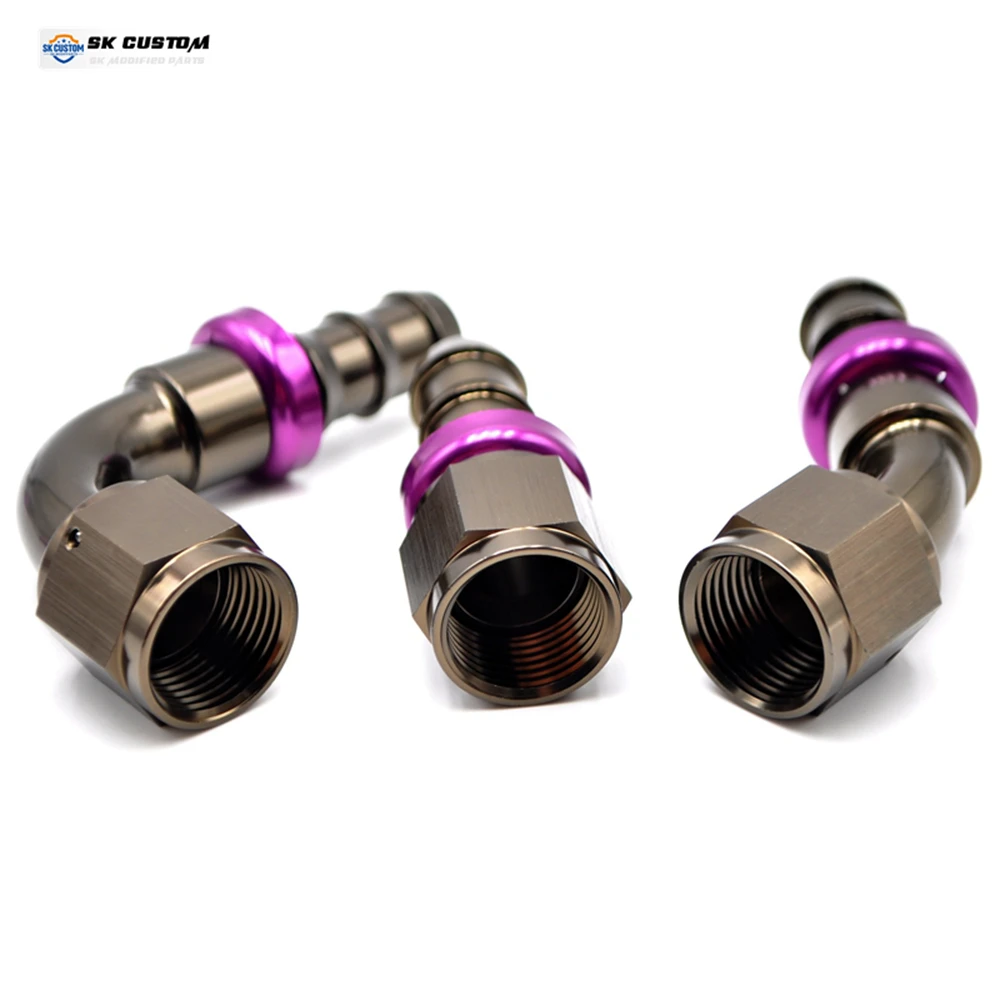Universal Oil Hose Connector Pagoda Interface Silicone Hose Joint Engine Oil Radiator Adapter Forged Aluminum Alloy AN6 AN8 AN10