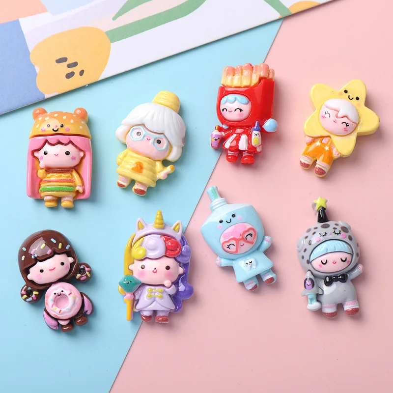 

100pcs Kawaii Cartoon Girl Resin Flatback Cabochon for Hair Bow Center Scrapbook DIY Decoration Accessories