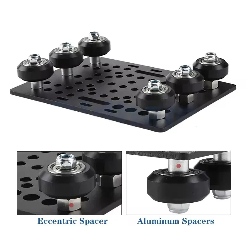 3D Printer Parts 20-80mm V-Slot Gantry Plate Set With 6 Wheels for Black Aluminium V-Slot Solid V POM Kit for CNC Machine Parts