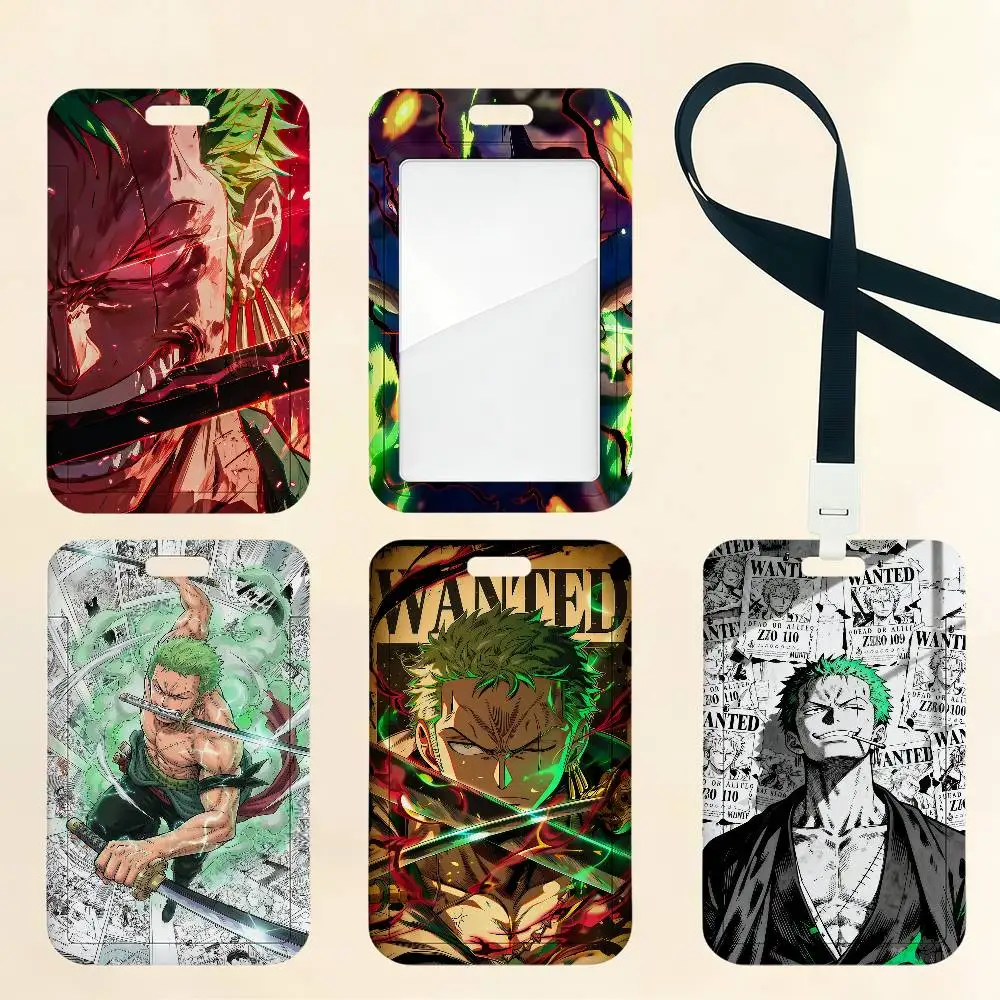 Anime R-Roronoa Z-Zoro Kartenhalter Kartenetui Bus U-Bahn Arbeitsausweis Studenten-Lanyard Halsbänder Ausweishalter Türkartenhalter