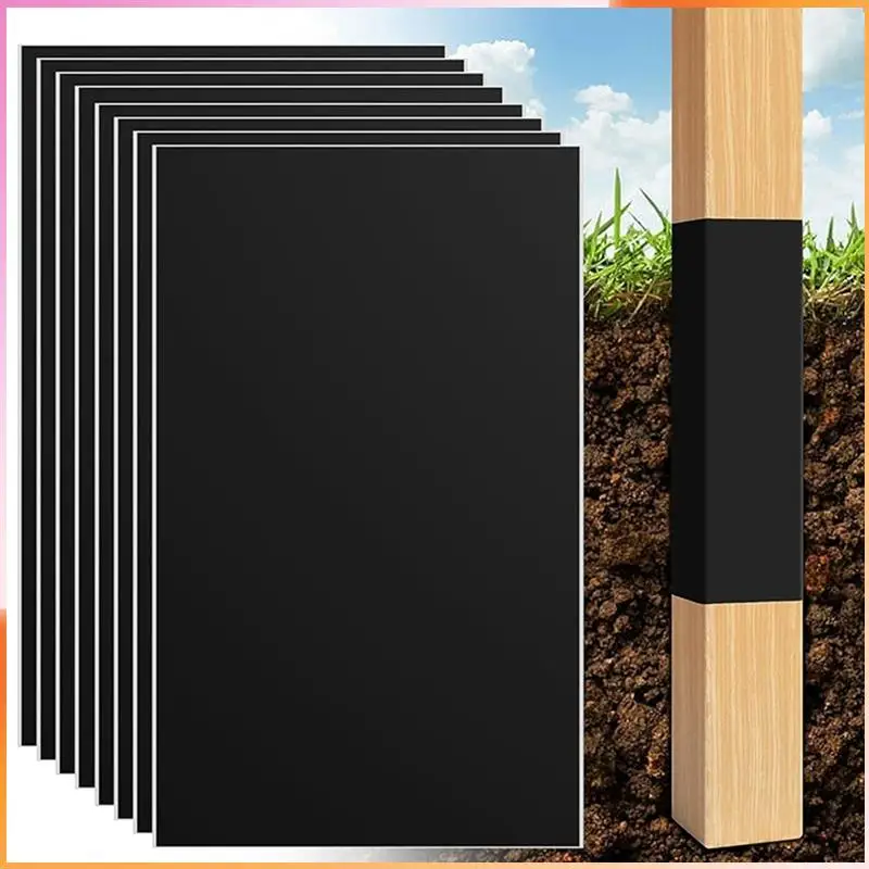 

A93Z 8 Pcs Fence Post Protection, Waterproof Fence Rot Protection, Wood Post Sleeve Post Wrap Fits Posts