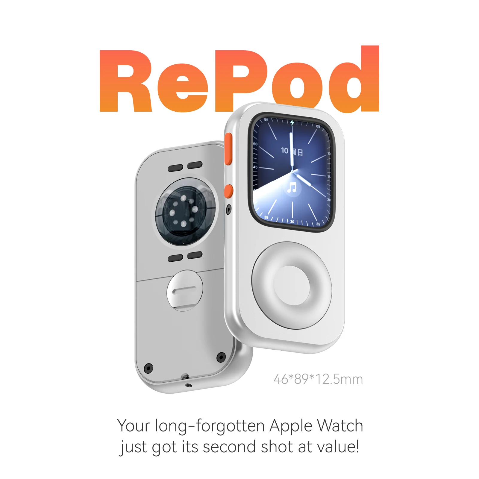 RePod For iWatch CNC Aluminum Ally Protective Case For Apple Watch Series ExPands 10/9/8/7 Retro Pod Style Expands Acceroies