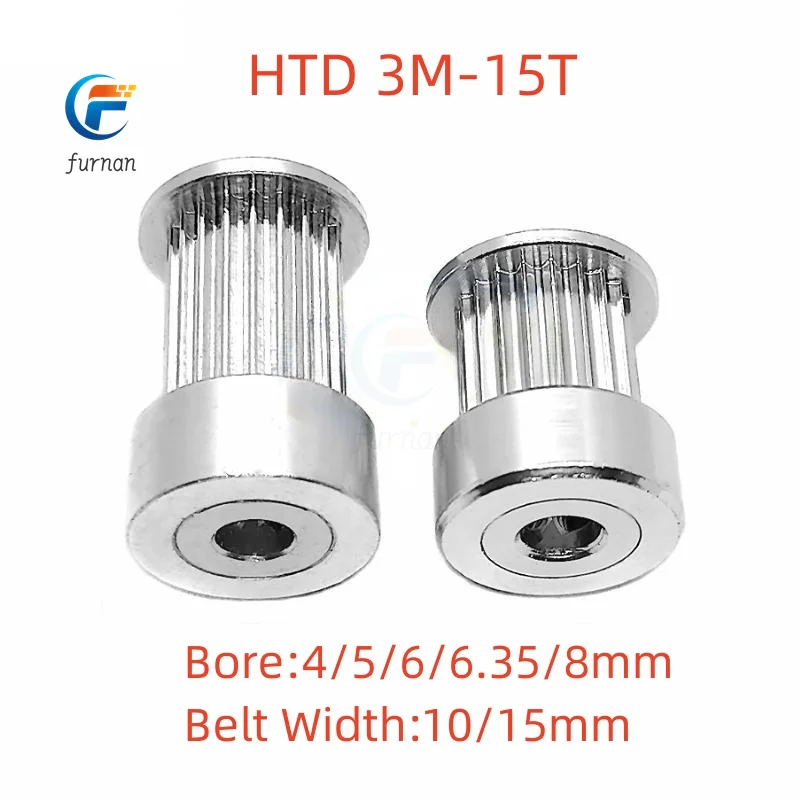 

K type 15 teeth 3M Timing Pulley Bore 4mm 5mm 6mm 6.35mm8mm for Width10mm/15mm HTD belt used in linear pulley Polia HTD 3M