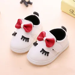 Baby Shoes Girls 2 Years Sports Baby 1 Year Shoes Newborn Fashion Solid Butterfly-Knot Toddler Infant Cork Shoe Pink White 1 2 3