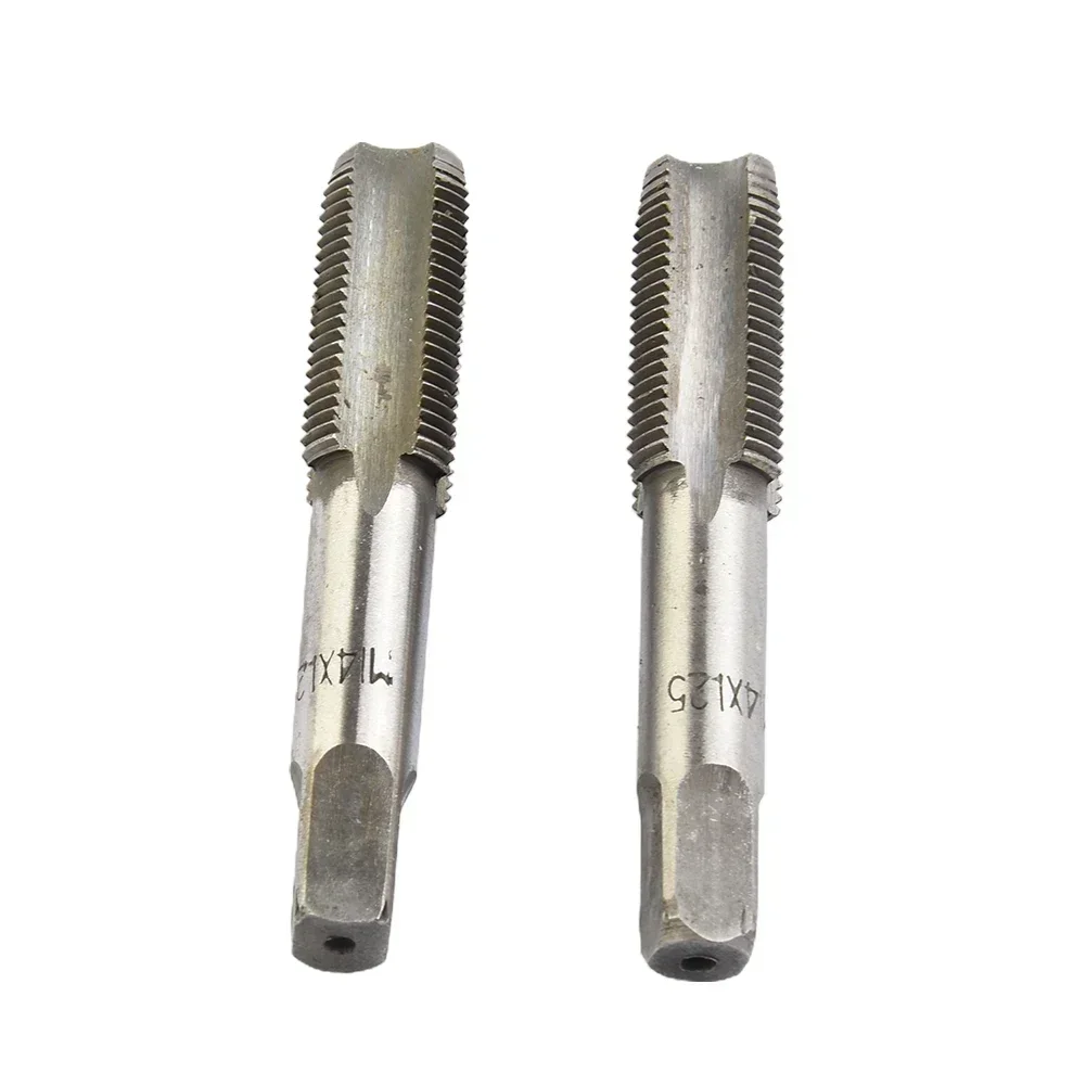 2pcs HSS 14mm X 1.25 Metric Taper Plug Tap Right Hand Tap Drill Screw Set Thread Bearing Machine Spiral Point Straight Fluted