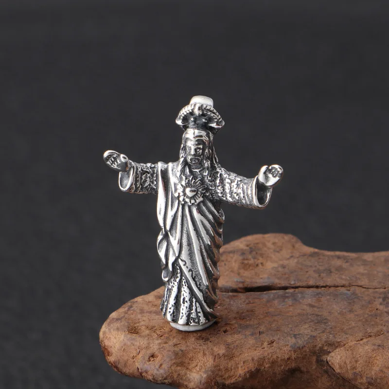 Fashion925 sterling silver retro distressed thai silver jesus men's and women's small pendant stylish jewelry