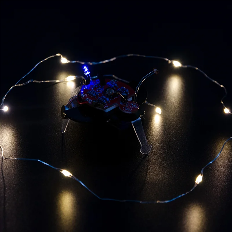 Firefly Photosensitive Robot Electronic Learning DIY Kit Mini Robot Foot Vibration Phototaxis Tail Breathing Light-B12B