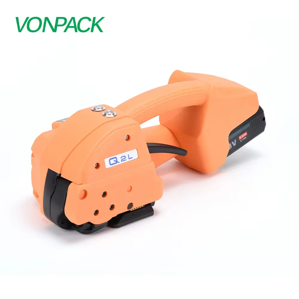 VONPACK Q2Lバッテリー式結束機 マニュアル PP PETバンド 電動携帯機械 プラスチックカートンパレット用包装機