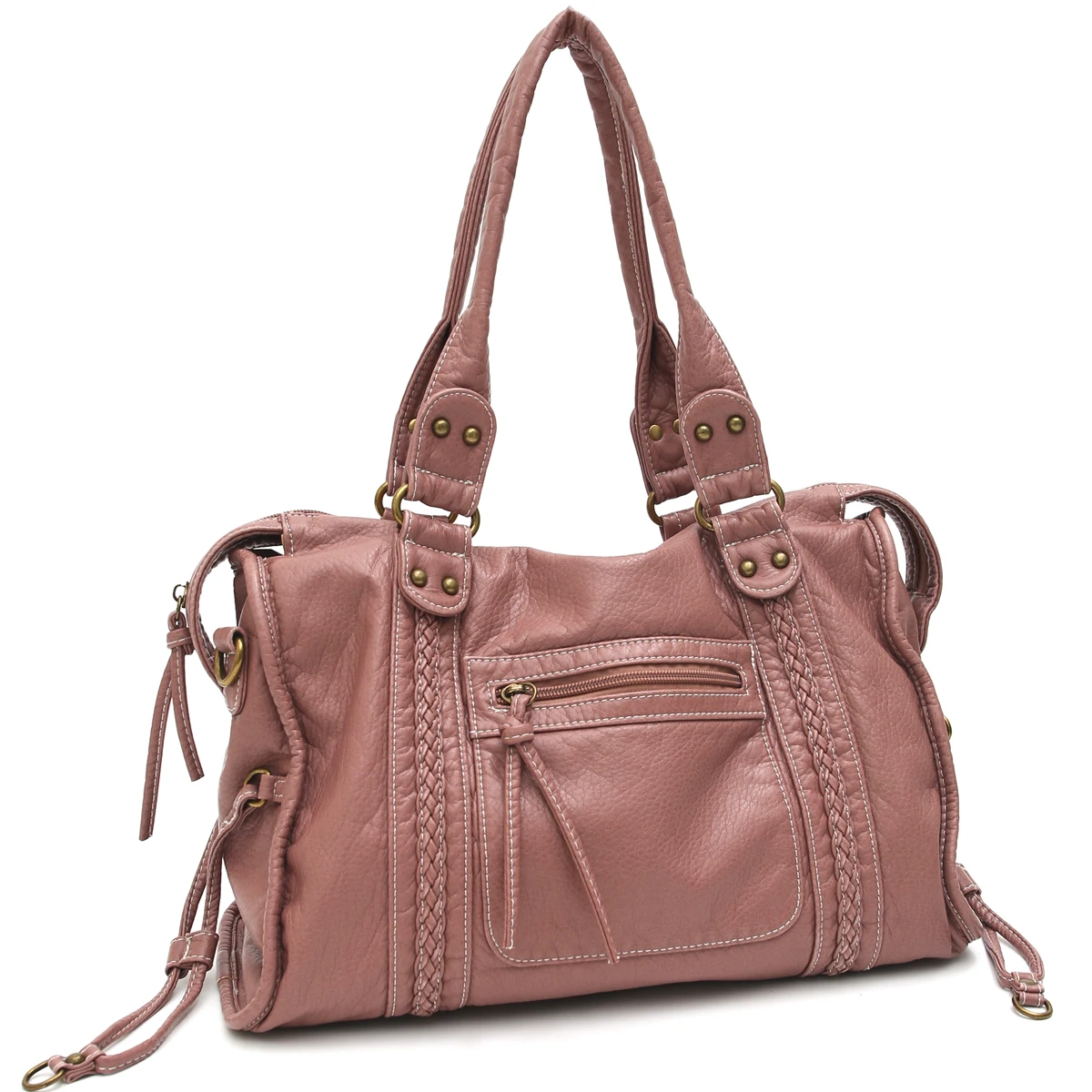 CEZIRA Vintage Washed PU Leather Shoulder Bag Unisex 10