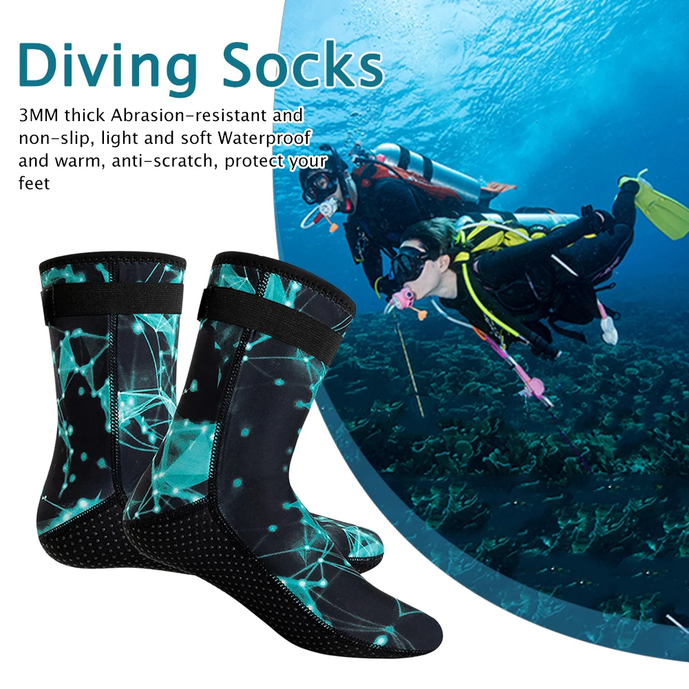 Snorkeling Spearfishing Socks Unisex Winter Warm Beach Fin Sock Neoprene Anti Slip Wearable Portable Lightweight for Water Sport