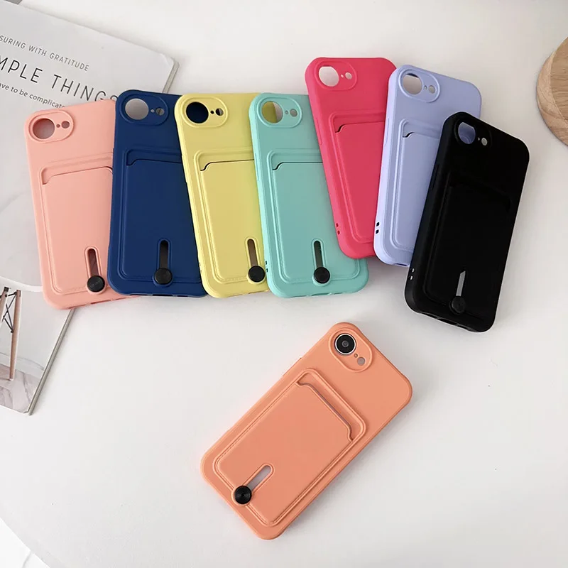 เคสโทรศัพท์สําหรับiPhone 16E 16 15 14 13 12 Mini 11 Pro Maxแฟชั่นกระเป๋าสตางค์นุ่มTPUโทรศัพท์กรณี