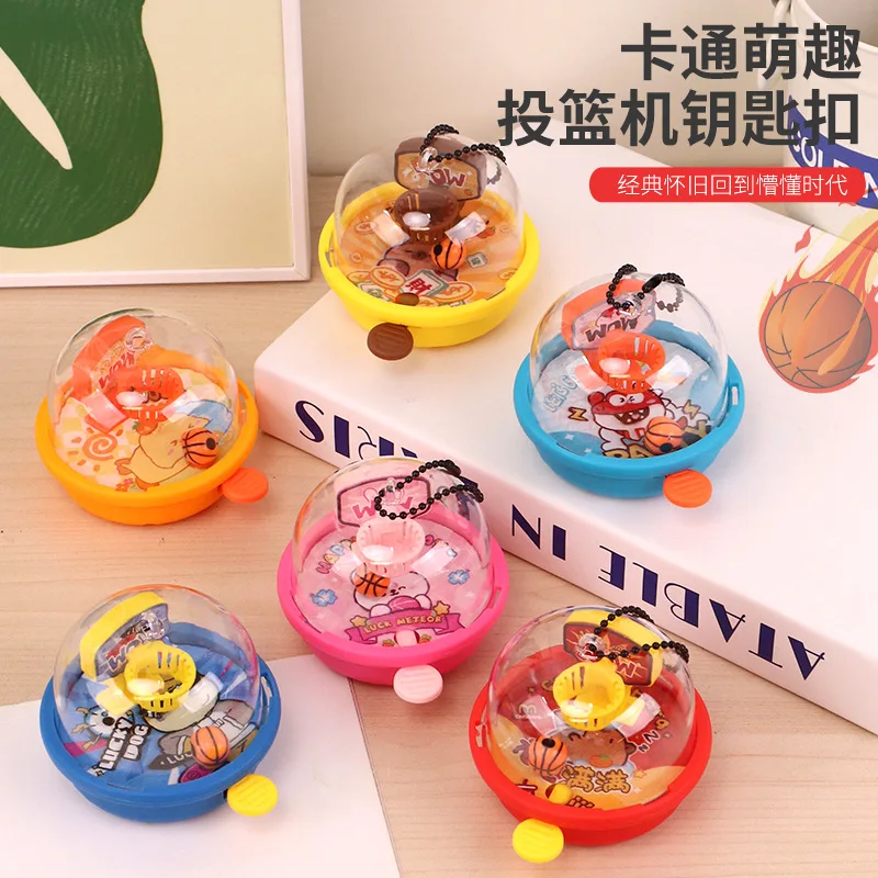 Creative Finger Ejection Basketball Machine Keychain Pendant Cartoon Mini Basketball Machine Children's Toys Small Gifts