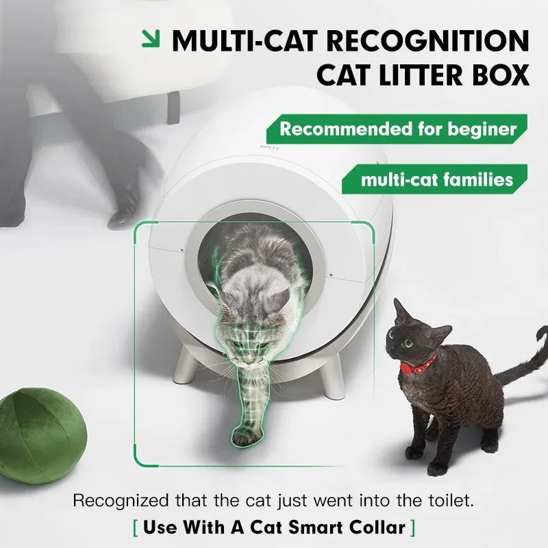 Customizable 80L Smart Plastic Semi-Enclosed Cat Litter Box Robot Hot Automatic No Scooping With WiFi App Toilet Accessory Cats