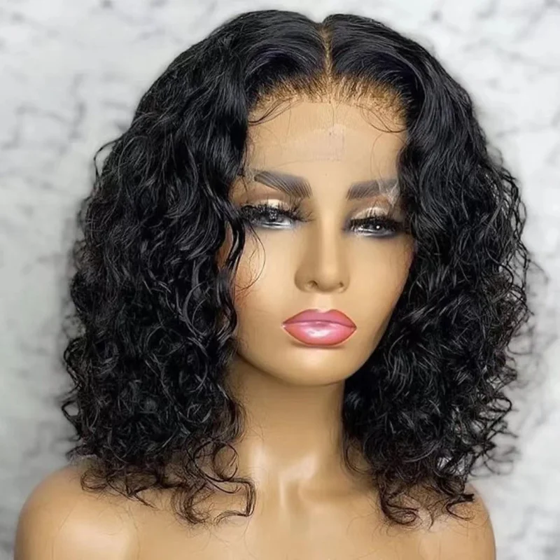 New style short for women, lace front , middle-parted long curly hair wig