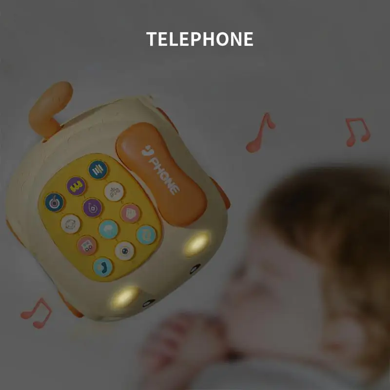 Zabawka dla niemowląt Telefon Samochodzik Zabawki Kreskówkowy Telefon Zabawki Udawaj Muzyczna Zabawka z Obrotową Tarczą Interaktywna Zabawka Edukacyjna dla Dzieci