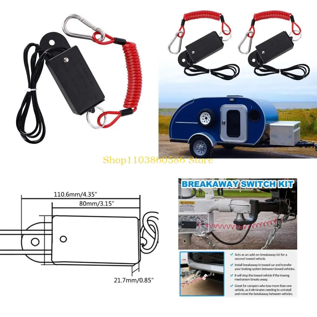 

242A Emergency Electromagnetic Brake Cutoff Switches For Trailers Quick Installation