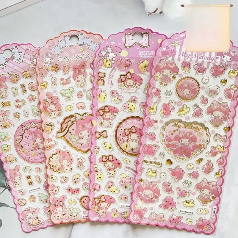 

4pcs Hello Kitty Crystal Stickers Cartoon Dropping Glue Children Water Cup Gouka Phone Case Decoration Accessories Wholesale
