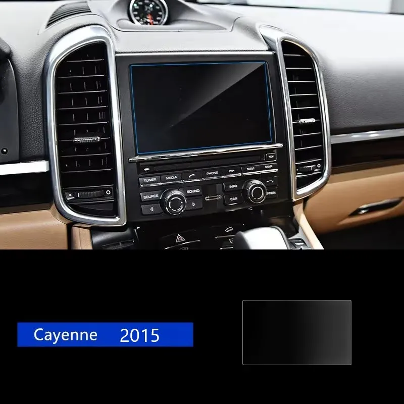 Car Console GPS Navigation Screen Glass Steel Protection Trim Film Interior Accessories Transparent Sticker For Porsche Cayenne