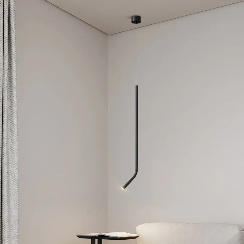 

SANDYHA Minimalist All Copper Pendant Light Strip Hanging Chandelier Modern Italian Design Bedroom Living Room Lighting Fixtures