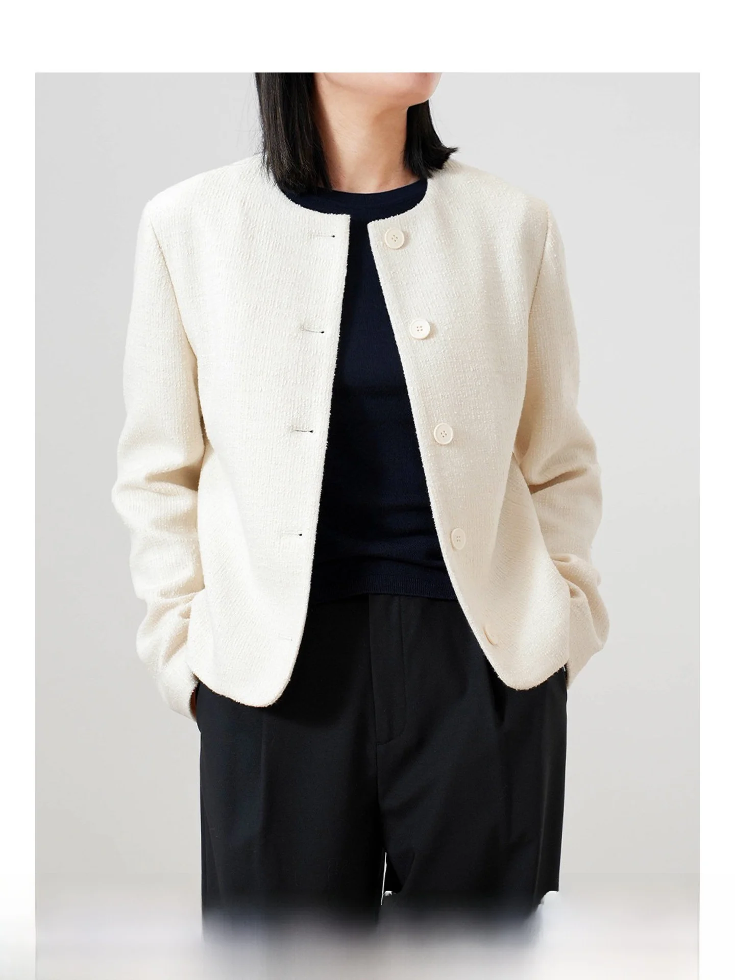 

Женское пальто из австралийской мериносовой шерсти с золотыми пайетками, воротником-стойкой и длинными рукавами, весенняя мода