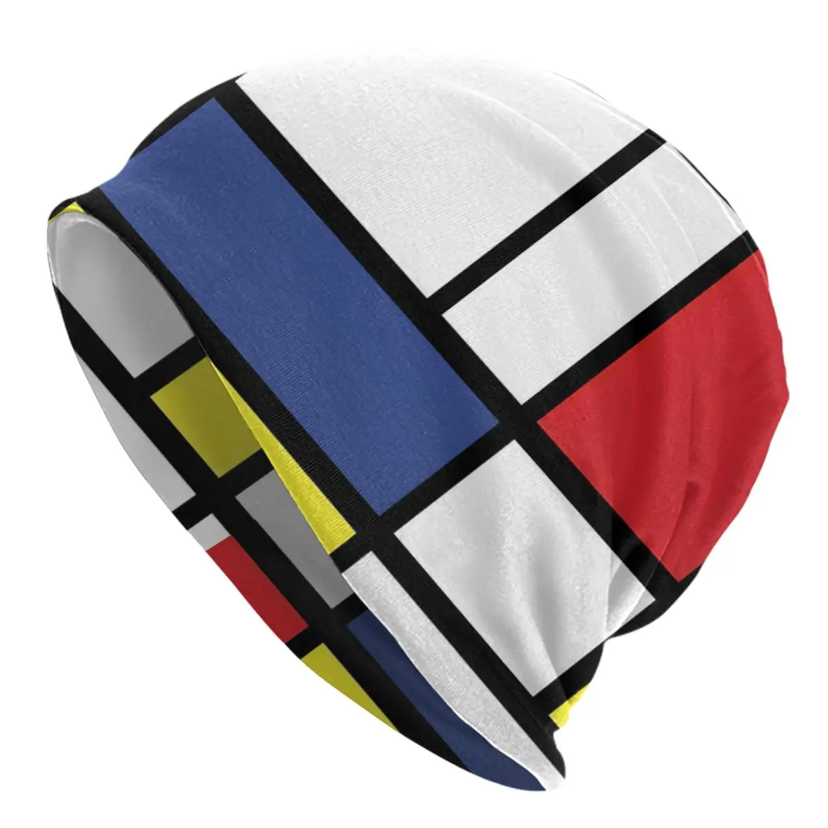 Colorblock Bonnet Hats Mondrian Reinterpretation Knitting Hat Unisex Adult Cool Warm Beanie Hats Winter Kpop Design Caps