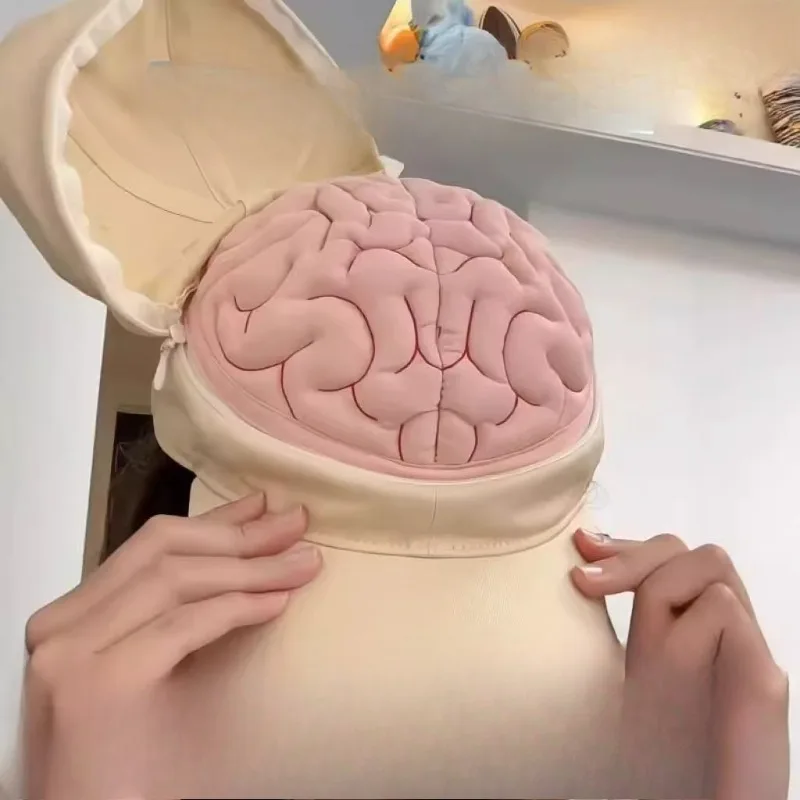 Creative Brain-Shaped Baseball Cap with Open-Close Design Outdoor Activities, Unique Fashion Accessory  for  Men  Women