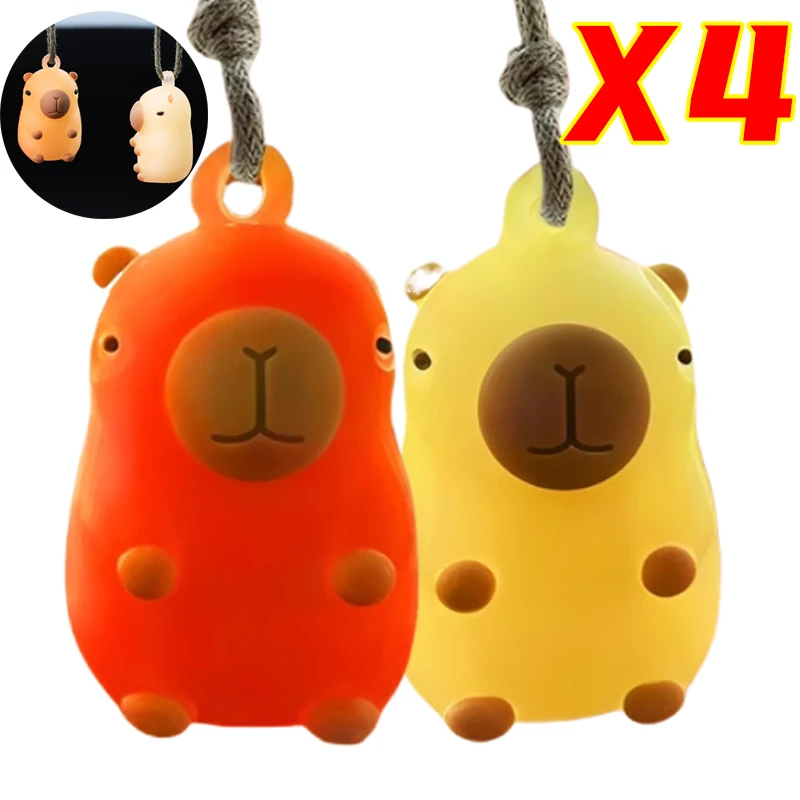 

PVC Car Charm Backpack Cute Decoration Color Changing Soft Silicone UV Capybara Stylish and Cute Car Interior Accessories 1-4pcs