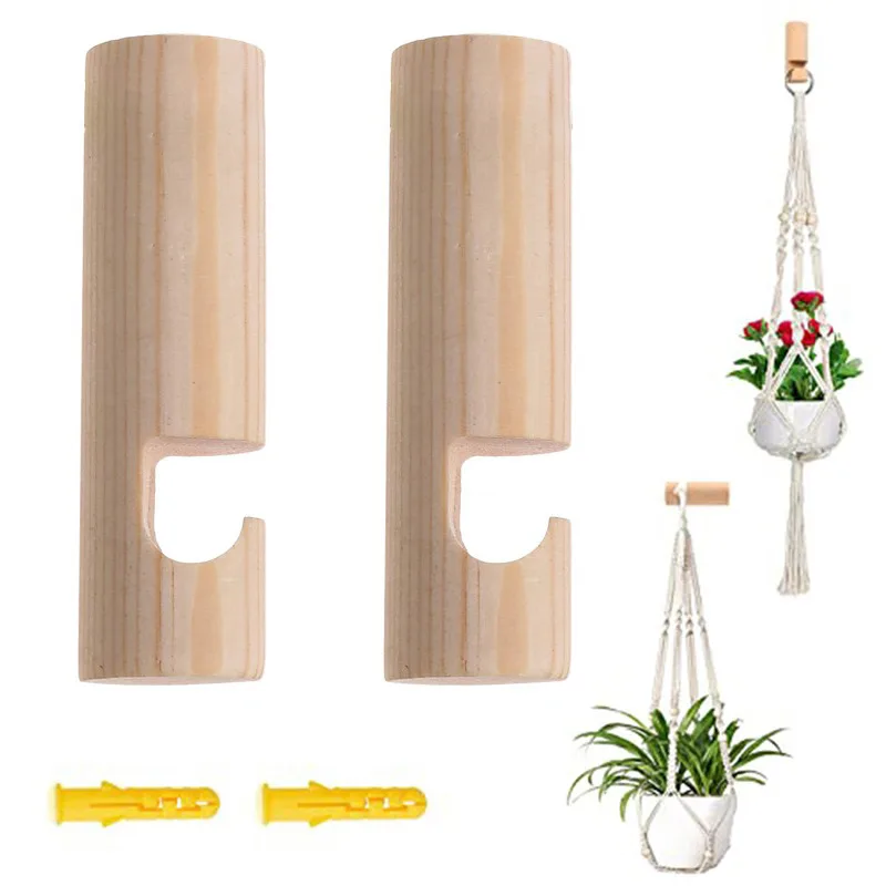 1/2Pcs Nordic Natural Native Wood Plant Hanger Hanging Pot Hook Flower Holder Lantern Ceiling Hanging Hanger Gardening Supplie
