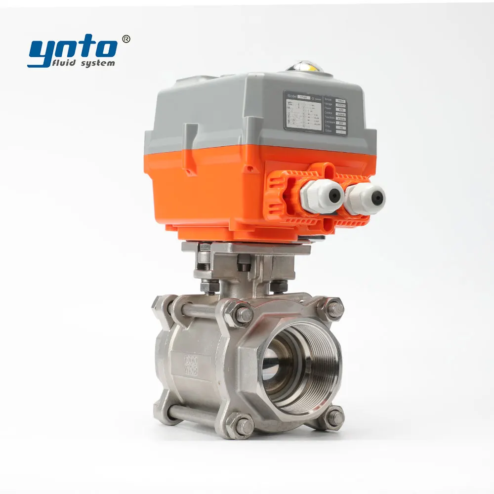 1 Inch Small Electric Actuator 304 Stainless Steel 2-Way Ball Valve with Threaded Connection CE Certified