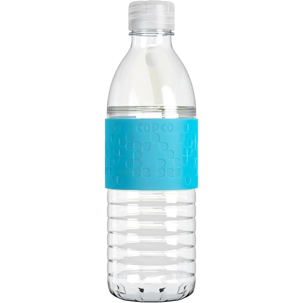 

Water bottle with spill resistant cap, 16.9 oz - Reusable non-slip case
