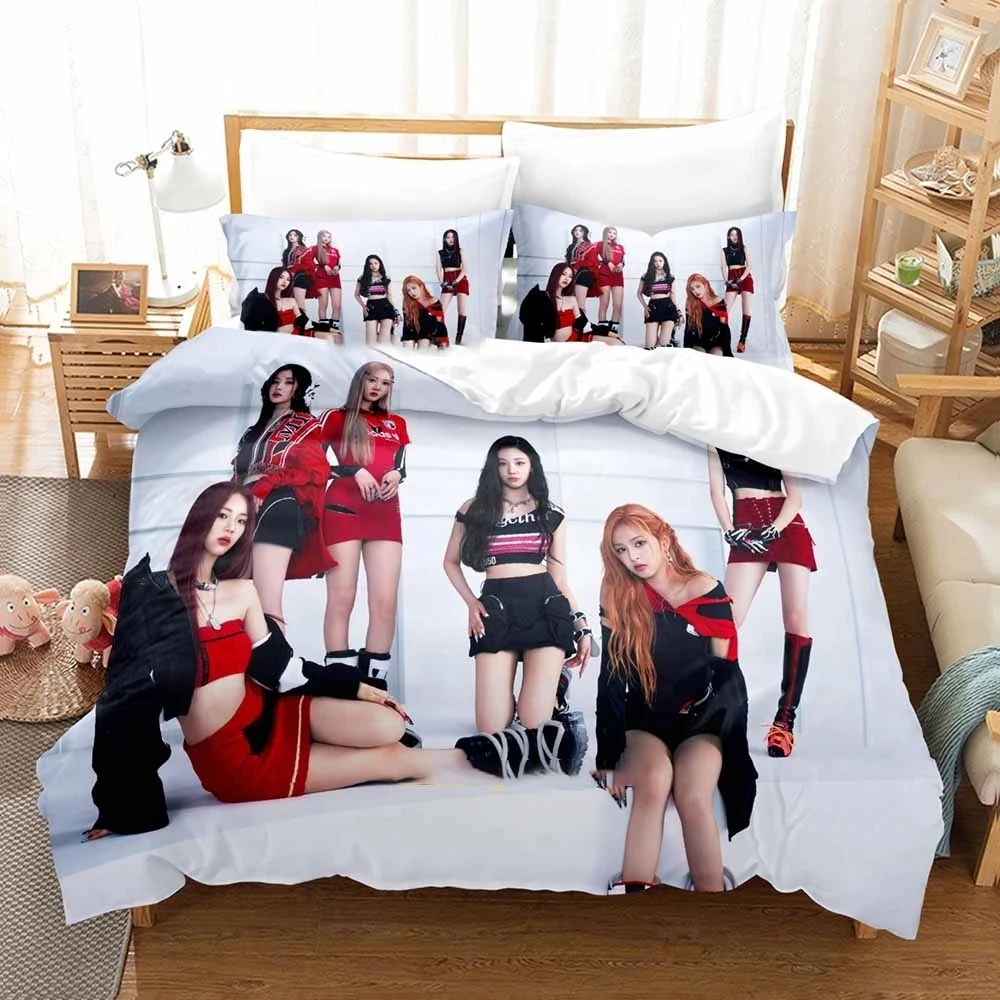 Kpop BABYMONSTER Set biancheria da letto copripiumino Set copripiumino federa piumino king Queen Size ragazzi Set biancheria da letto per adulti