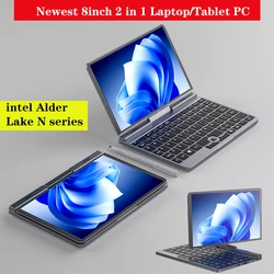 Tablet PC portátil com tela sensível ao toque, 2-em-1, Intel 12th Gen, Alder Lake N, DDR5, 12GB, carregamento PD, WiFi6, mini computador, 8 polegadas, 2023