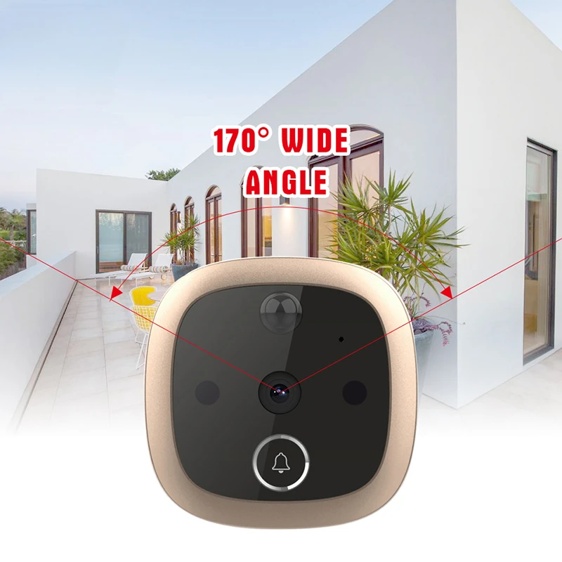 Visualizzatore di porte elettronico da 4.3 pollici Bell IR Night Door Camera Photo Video Record fotocamera digitale campanello spioncino intelligente