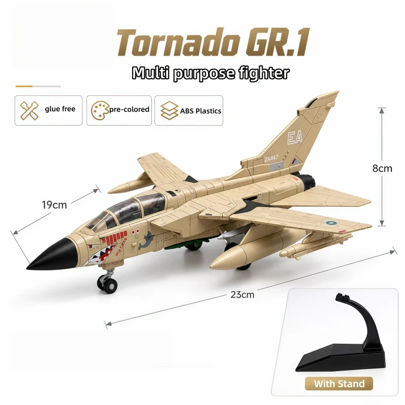 1/72 Creative Military Series Tornado Multi Purpose Fighter Building Blocks Aircraft Model DIY Bricks Decor Toys For Xmas Gifts