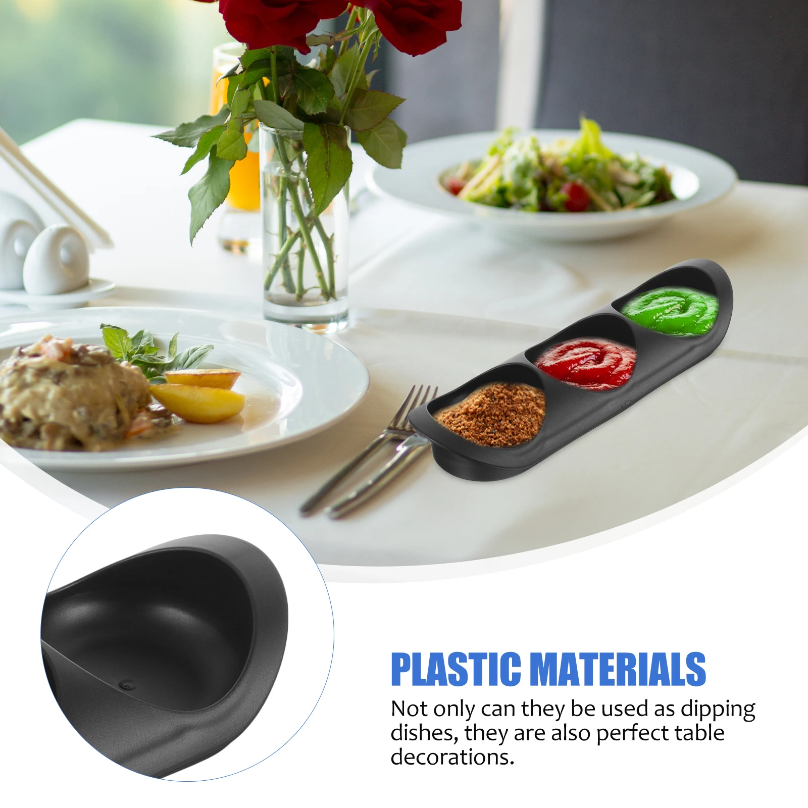 

2pcs Sauce Dishes for Dipping Condiment Bowls Party Serving Containers Soy Sauce Household Vinegar Seasoning Plates Multipurpose
