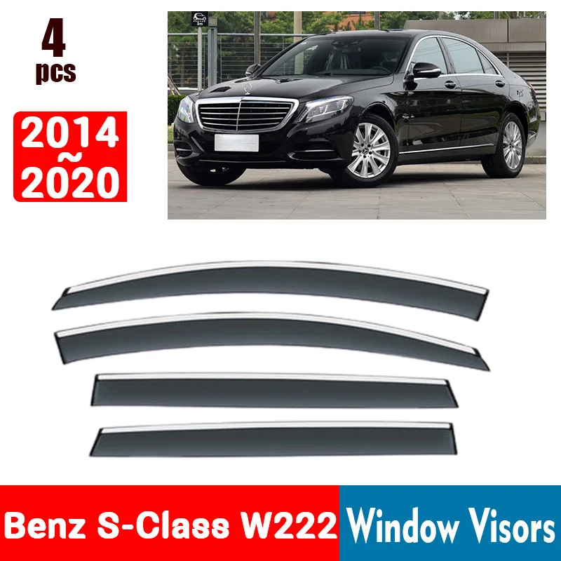 

ДЛЯ Benz S-Class W222 2014-2020 оконные козырьки защита от дождя оконная крышка от дождя дефлектор тент щит вентиляционное отверстие защита тени крышка отделка