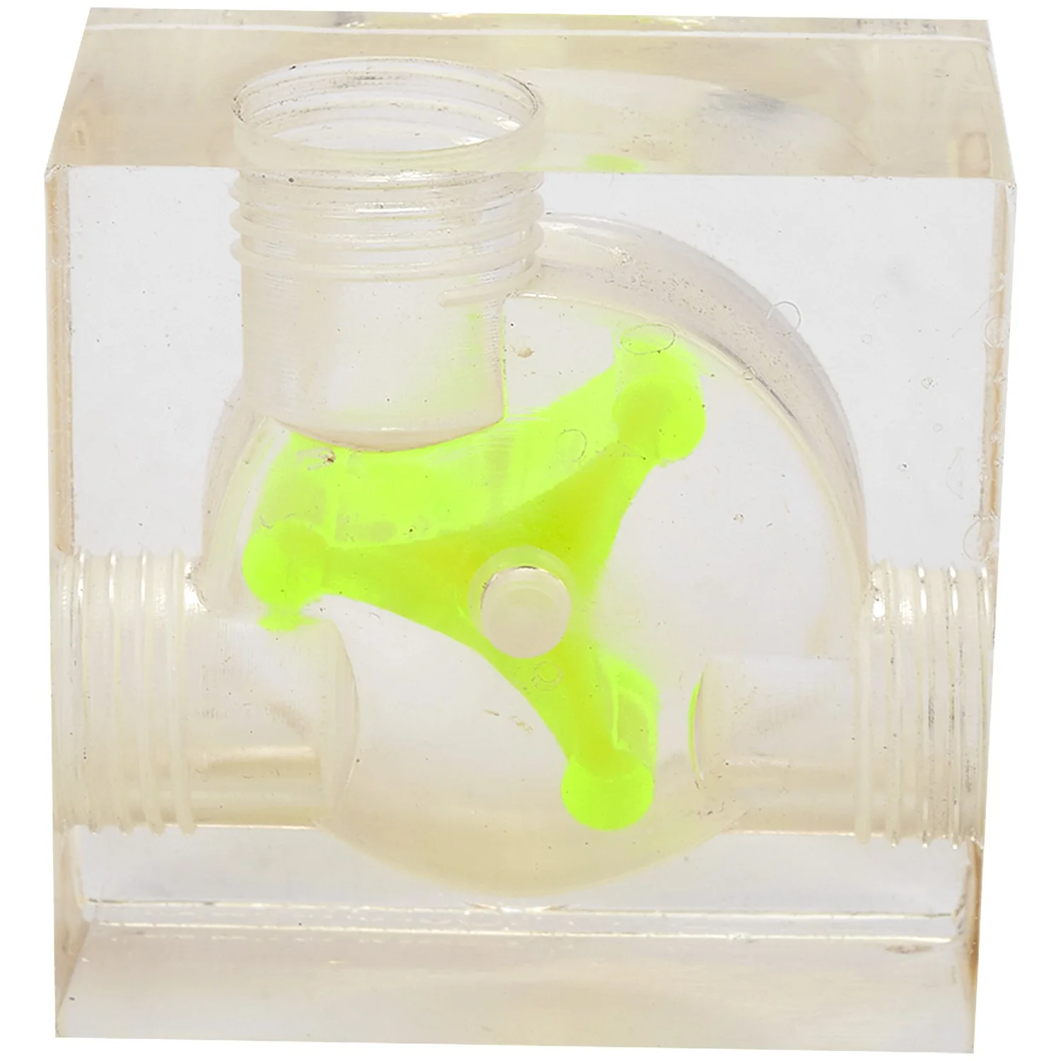 N35R_DU PC Water Cooling Acrylic Three Way Visual Flow Indicator G1/4 Thread