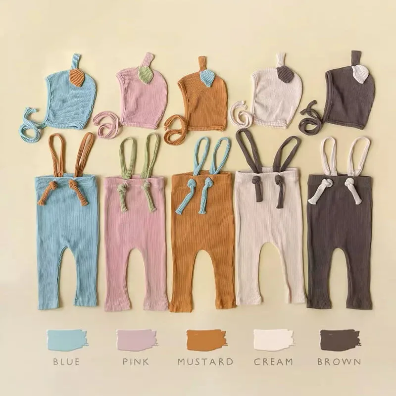 2025 الكورية نمط الرضع طفل الفتيان الفتيات الملابس الحمالة السراويل رودولف قبعة 2 قطعة مجموعات طفل الوليد وزرة وتتسابق