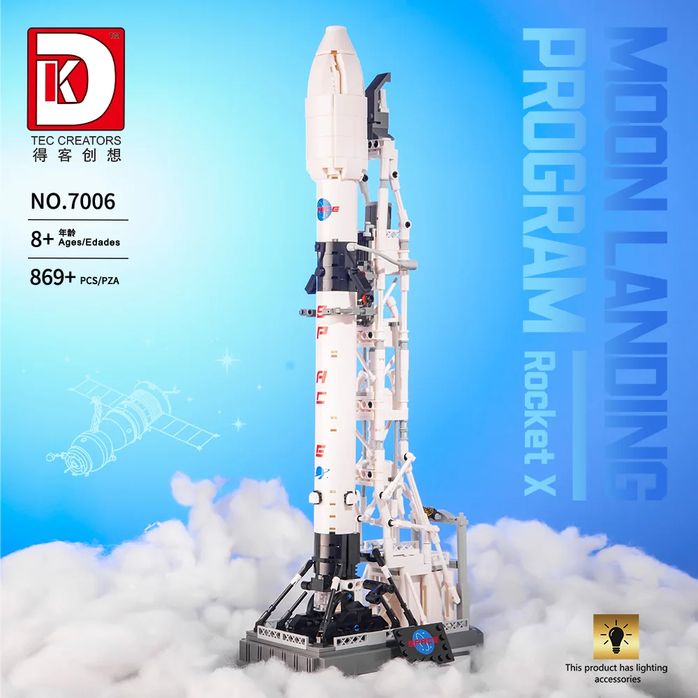 

DK7006 Космическая ракета, комплект строительных блоков, коврик для запуска космического корабля, модель в сборе, орнамент, развивающая игрушка, подарки на день рождения для детей