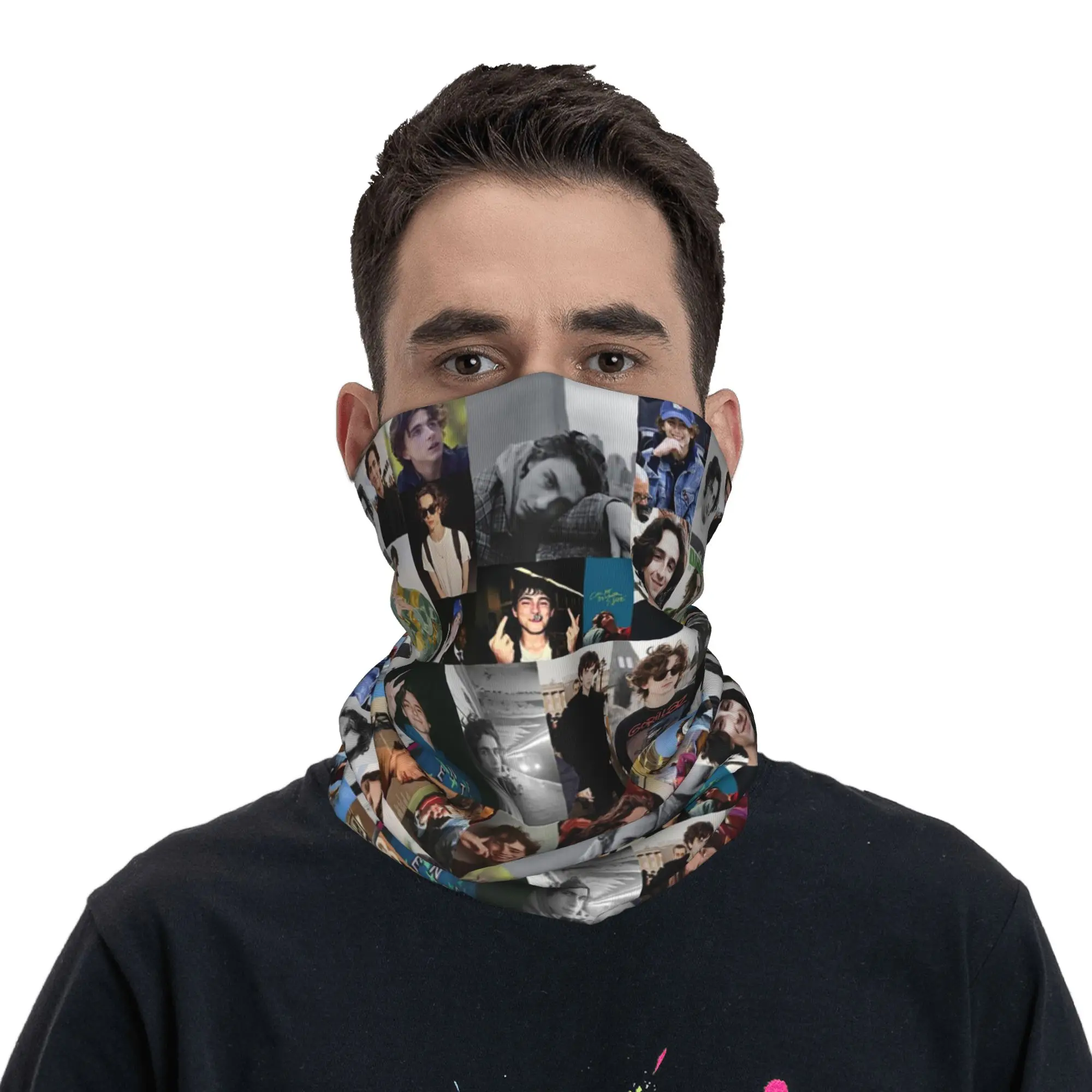 Timothee Chalamet Bandana Neck Gaiter Printed Mask Scarf Balaclava Hiking Fishing for Men Women Adult Washable